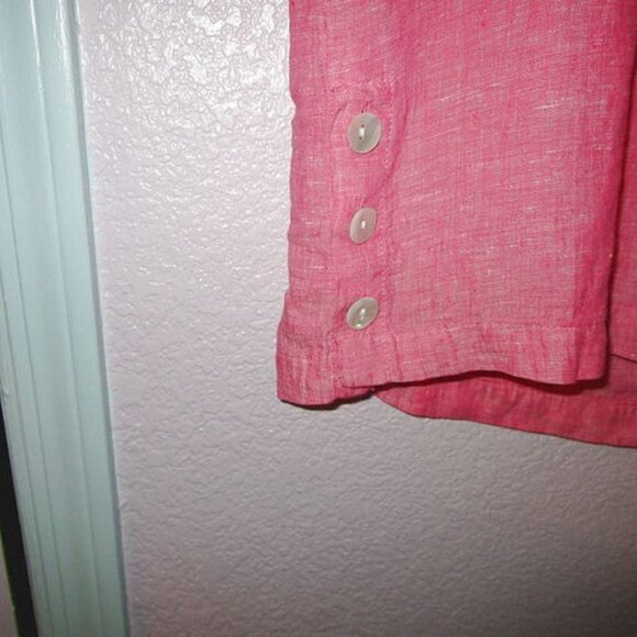 NWT Tahari LINEN Shirt Size S BLOUSE Tunic Top 3/4 SLEEVES V-Neck LIGHTWEIGHT - Picture 6 of 12